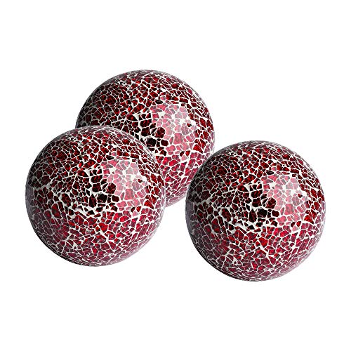 Product Cover WH Housewares Decorative Balls Set of 3 Glass Mosaic Sphere Dia 4
