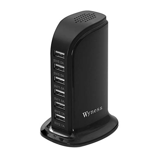 Product Cover 6-Port USB Wall Charger Desktop Charging Station Quick Charge 2.1,Compatible with Compatible for Phones,Tablets Smartphones and More(Black)