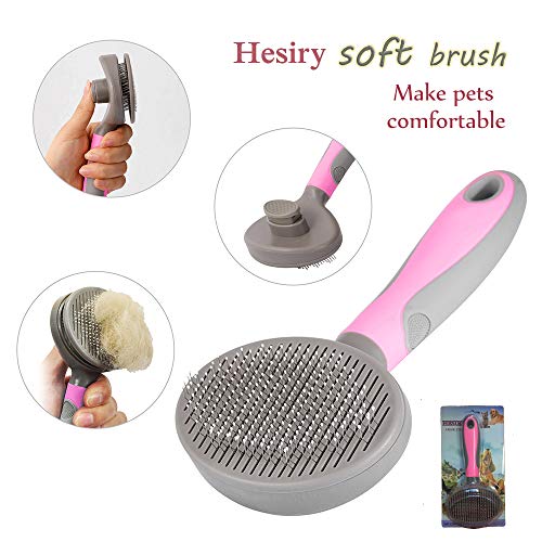 Product Cover Hesiry Cat Brush Pet Soft Brush for Shedding Removes Loose Undercoat,Slicker Brush for Dog Massage-Self Cleaning