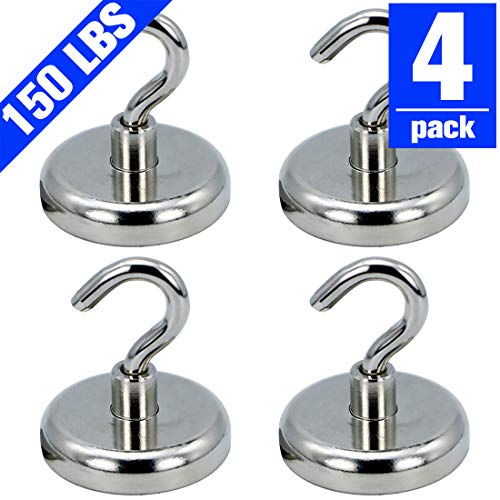 Product Cover 150LBS Magnetic Hooks（4 Pack） Strong Hold Hooks Neodymium Magnetic Hooks D42 Heavy Duty Magnets