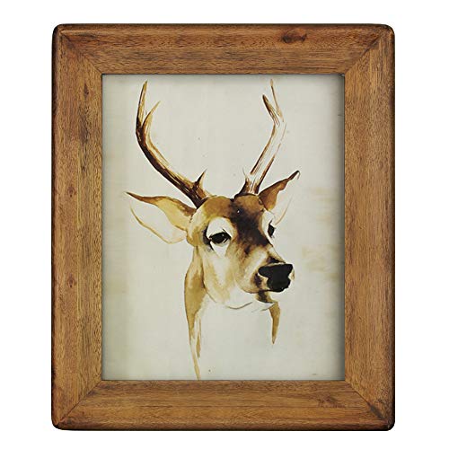 Product Cover icheesday 8x10 Picture Frames,Brown Rustic Wood Frame with Glass Front, Display 10x8 inch Photos for Table Top and Wall Mounting