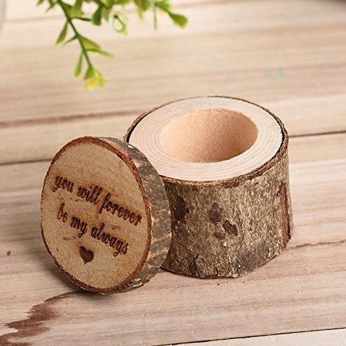 Product Cover Dds5391 New Retro Rustic Wedding Lettering Rings Bearer Box Case Holder Jewelry Display
