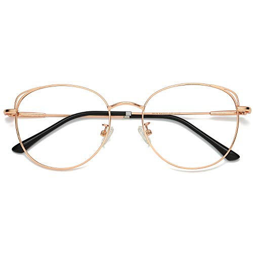 Product Cover SOJOS Cat Eye Blue Light Blocking Glasses Hipster Metal Frame Women Eyeglasses She Young