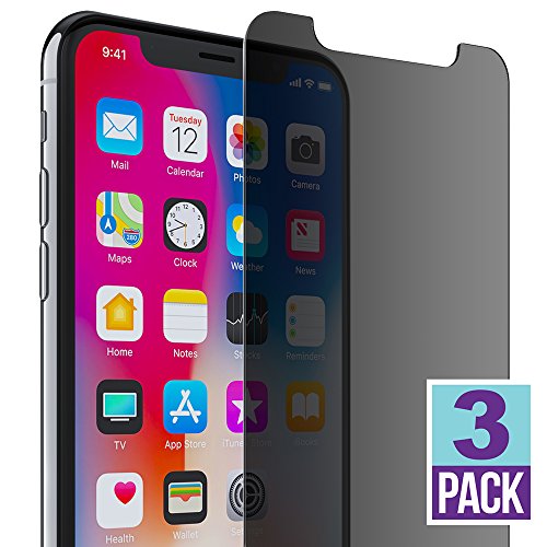 Product Cover FlexGear Privacy Screen Protector for iPhone X Xs [New Generation] Tempered Glass (3-Pack)