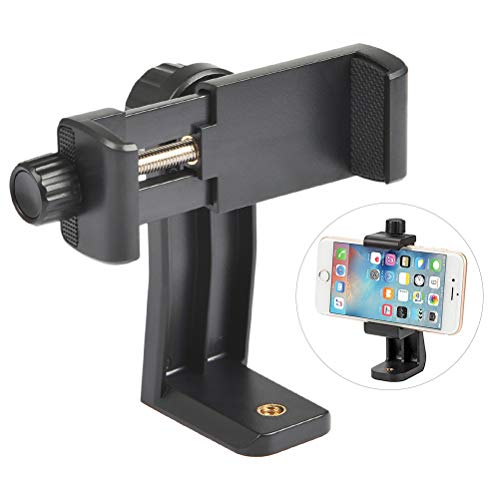 Product Cover OFNMY Universal Cell Phone Tripod Mount Adapter Smartphone Holder Mount Clip for Most Phones Rotates Vertical and Horizontal, Adjustable Clamp
