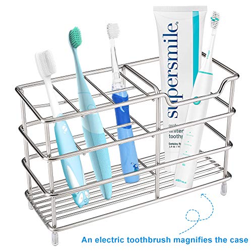 Product Cover I&HE Premium Bathroom Toothbrush Holder - 7 Slots Stainless Steel  Bathroom Toothbrush Organizer - Multi-Function StandStorage Rack for Electric Toothbrush, Toothbrush, Toothpaste, Cleanser, Razor