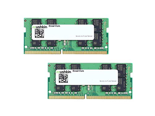 Product Cover Mushkin Essentials - DDR4 Laptop DRAM - 64GB (2x32GB) SODIMM Memory Kit - 2666MHz (PC4-21300) CL-19 - 260-pin 1.2V Notebook RAM - Dual-Channel - Low-Voltage - (MES4S266KF32GX2)