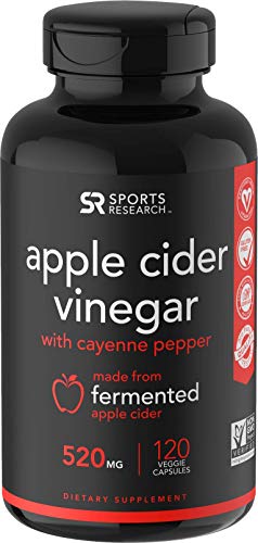 Product Cover Organic Apple Cider Vinegar with Cayenne Pepper | Non-GMO Project Verified & Vegan Certified (120 Veggie Capsules)