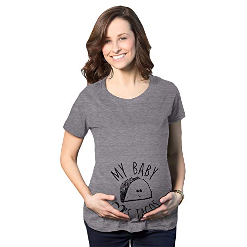 Product Cover Maternity My Baby Loves Tacos Funny T Shirt Cute Announce Pregnancy Bump Tee