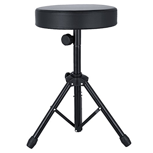 Product Cover Universal Drum Throne Adjustable Padded Drum Stool with Anti-Slip Feet for Kids&Adult Black