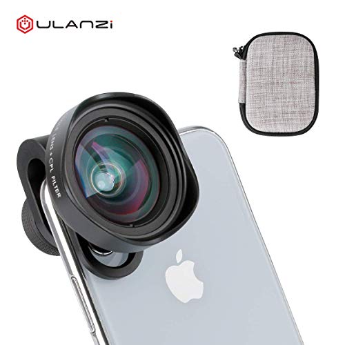 Product Cover Clip-on Lens for iPhone -ULANZI 16mm Mobile Camera Wide-Angle Lens + CPL Filter 4K HD No Distortion DSLR Effect for iPhone Xs X XS MAX 7 8 Plus Android Phones Vlogger
