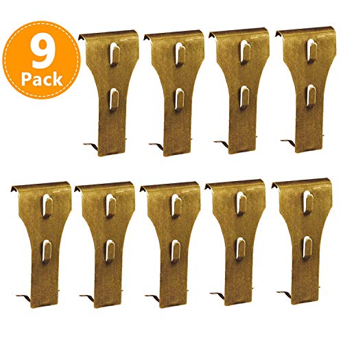 Product Cover Brick Clips for Hanging Pictures Wall Spring Steel Hooks Cable Wreath Lights Hanger Fastener Fits Brick 2 1/4 inch to 2 1/2 inch in Height 9 Pack