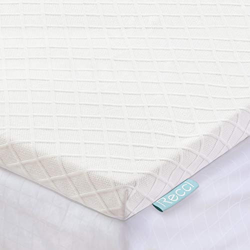 Product Cover RECCI 2-Inch Memory Foam Mattress Topper Full, Pressure-Relieving Bed Topper, Memory Foam Mattress Pad with Bamboo Viscose Cover - Removable&Washable,CertiPUR-US(Full Size)