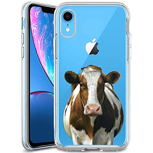 Product Cover ChyFS Phone Case for iPhone Xr Cow Pattern Clear Case Crystal Protective Case for iPhone Xr.