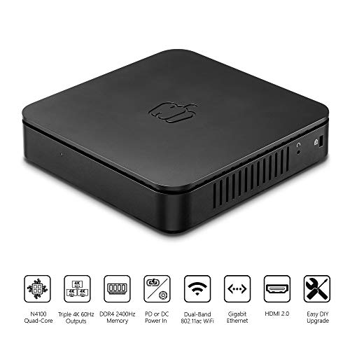 Product Cover PEPPER JOBS GLK-UC2X Unlocked Intel N4100 Mini PC with Windows 10 Pro (64-bit) [Upgradeable/4GB/64GB/Dual-Band Wi-Fi/Gigabit Ethernet/Triple 4K 60Hz outputs/Dual USB-C]. Sold Directly by Pepper Jobs