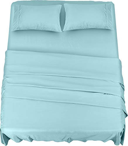 Product Cover Utopia Bedding Bed Sheet Set - 4 Piece King Bedding - Soft Brushed Microfiber Fabric - Wrinkle, Shrinkage & Fade Resistant - Easy Care (King, Spa Blue)