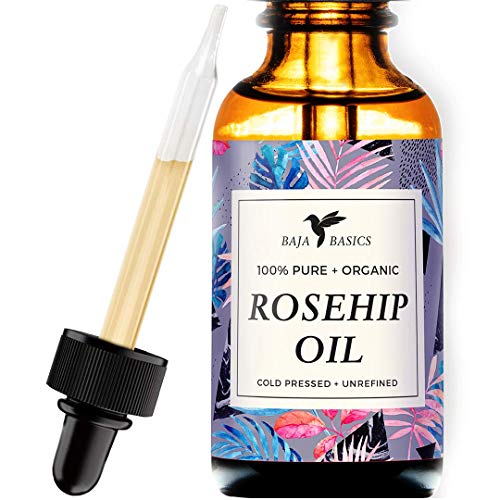 Product Cover Rosehip Seed Oil Organic, 100% Pure, Cold Pressed For Moisturizing Skin Night Serum Baja Basics (1oz)