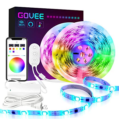 Product Cover DreamColor 32.8FT LED Strip Lights, Govee WiFi Wireless Smart Phone Controlled Led Light Strip 5050 LED Lights Sync to Music, Work with Alexa, Google Assistant, Android iOS (Not Support 5G WiFi)