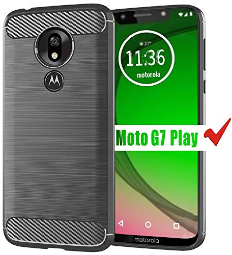 Product Cover Moto G7 Play Case, HNHYGETE Soft Slim Shockproof Anti-Fingerprint Full Protective Phone Cases for Motorola Moto G7 Play (Gray)