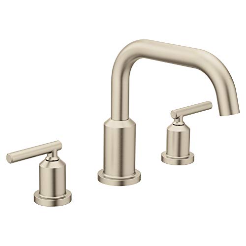 Product Cover Moen T961BN Gibson Two-Handle Deck Mounted Modern Roman Tub Faucet, Valve Required, Brushed Nickel