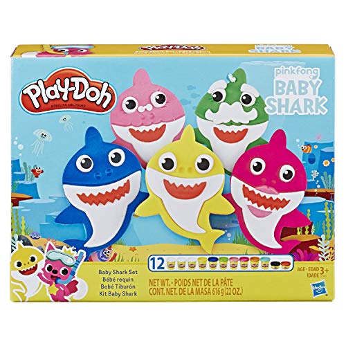 Product Cover Play-Doh Pinkfong Baby Shark Set with 12 Non-Toxic Cans