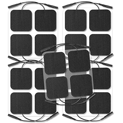 Product Cover AUVON TENS Unit Pads 2X2 20 Pcs, 3rd Gen Latex-Free Replacement Pads Electrode Patches with Upgraded Self-Stick Performance and Non-Irritating Design for Electrotherapy (Black)