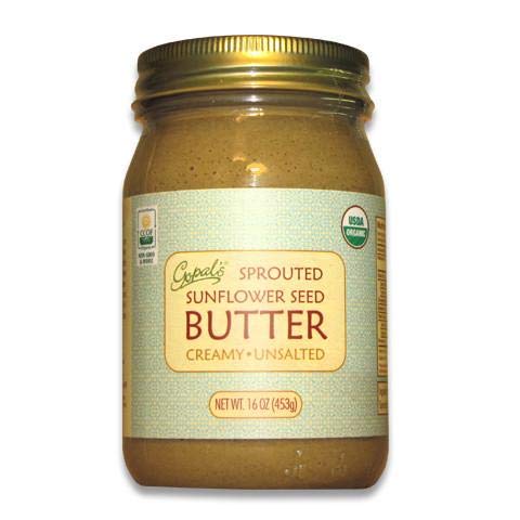 Product Cover Gopal's Organic Raw Sprouted Sunflower Seed Butter (Creamy and Unsalted) - 16 Ounces Glass Jar | Keto, Whole 30, and Paleo Friendly