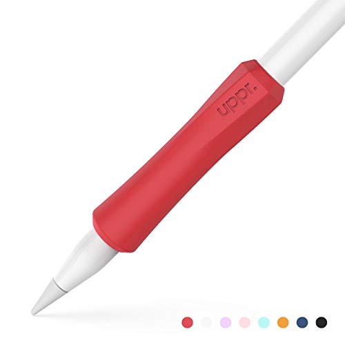 Product Cover UPPERCASE NimbleGrip Silicone Ergonomic Grip Holder, Compatible with Apple Pencil and Apple Pencil 2 (1 Pack, Red)