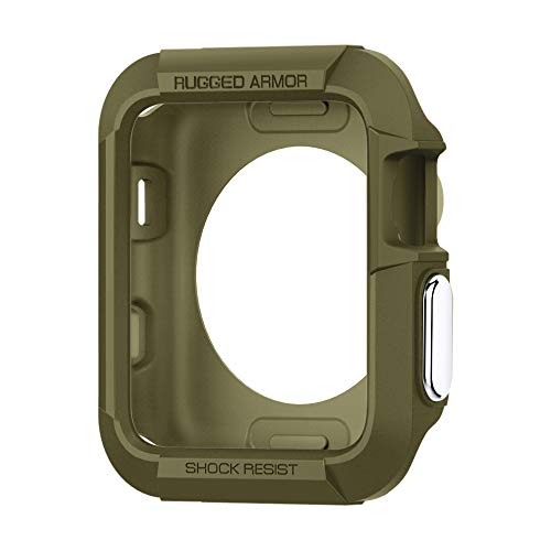Product Cover Spigen Rugged Armor Designed for Apple Watch Case for 42mm Series 3/Series 2/1/Original (2015) - Olive Green