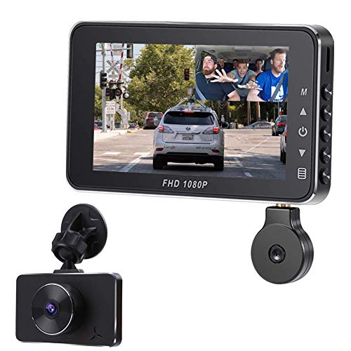 Product Cover Car Dashcam,Dash Cam Recorder Front and Rear Facing Cameras 3' Display for Cars and Trucks with Night Vision Support 128GB Memory Card