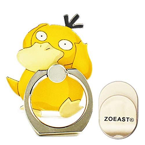 Product Cover ZOEAST(TM) Phone Ring Grip Duck Pocket Monster Pokeball Universal 360° Adjustable Holder Car Hook Stand Stent Mount Kickstand Compatible All iPhones Samsung Galaxy Android Pad Tablet (Yellow Psyduck)