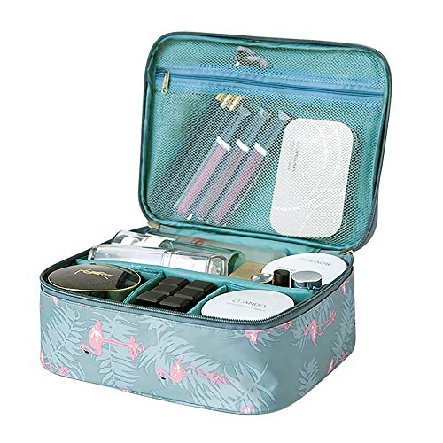 Product Cover Travel Makeup Bag Waterproof Cosmetic Organizer Multifunctional Case with Compartments Toiletry Bag for Women (Flamingo)