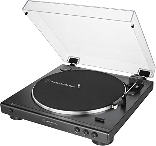 Product Cover Audio-Technica AT-LP60X-BK Fully Automatic Belt-Drive Stereo Turntable, Black, Hi-Fidelity, Plays 33 -1/3 and 45 RPM Vinyl Records, Dust Cover, Anti-Resonance, Die-Cast Aluminum Platter