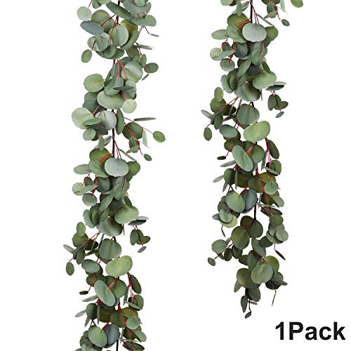 Product Cover DearHouse 5.5Ft Eucalyptus Garland, Artificial Vines Faux Eucalyptus Leaves Table Garland Artificial Eucalyptus Garland Greenery Backdrop Arch Wall Decor