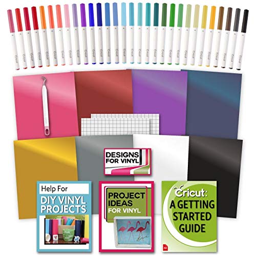 Product Cover Cricut Machine Vinyl, Transfer Paper, Bulk Pen Set, Weeder Tool and Beginner Guide