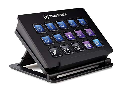 Product Cover Elgato Stream Deck - Live Content Creation Controller with 15 Customizable LCD Keys, Adjustable Stand, for Windows 10 and macOS 10.11 or Later (Renewed)