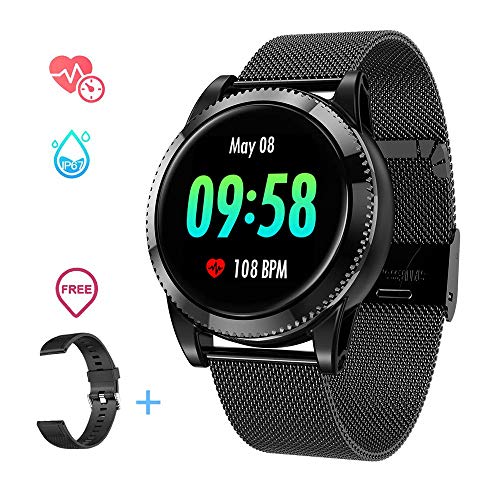 Product Cover GOKOO Smart Watch for Men with All-Day Heart Rate Blood Pressure Sleep Monitor IP67Waterproof Activity Tracker Notification Camera Music Control Black