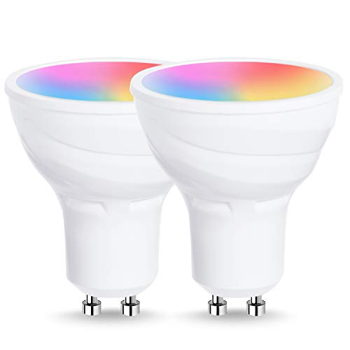 Product Cover GU10 LED Smart Light Bulbs, LOHAS GU10 Color Changing WiFi Light Bulbs, Dimmable Warm White 50W Halogen Bulbs Replacement for Track Light, Works with Alexa, Google Home, Siri (No Hub Required), 2Pack