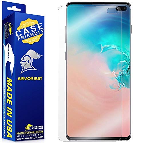 Product Cover ArmorSuit MilitaryShield Screen Protector Compatible with Samsung Galaxy S10+ Plus (Case Friendly) Anti-Bubble HD Clear Film
