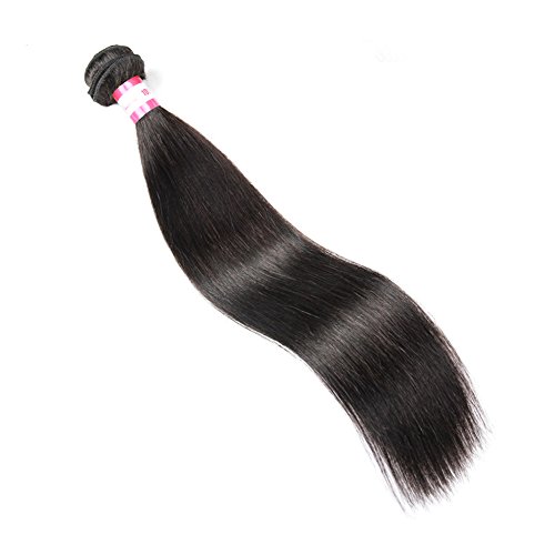 Product Cover CYNOSURE Brazilian Straight Hair Weave 1 Bundle 8A Unprocessed Straight Virgin Human Hair Extensions Natural Black (24inch)