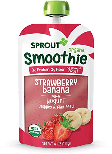 Product Cover Sprout Organic Toddler Smoothie, Strawberry Banana with Yogurt, 4 Ounce, Pack of 12