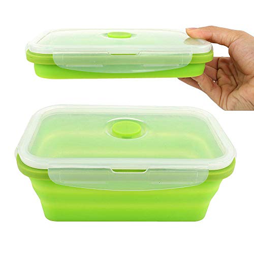 Product Cover Silicone Lunch Box Leak Proof Collapsible Food Storage Meal Prep Container, BPA Free, Microwave Oven Dishwasher Freezer Safe, 750ML(1 Pack)