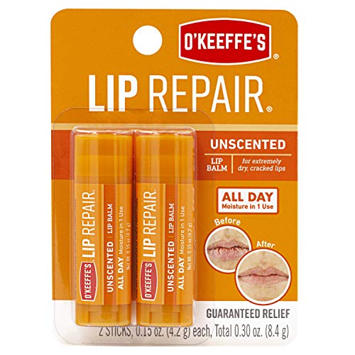 Product Cover O'Keeffe's Unscented Lip Repair Lip Balm for Dry, Cracked Lips, Stick, Twin Pack