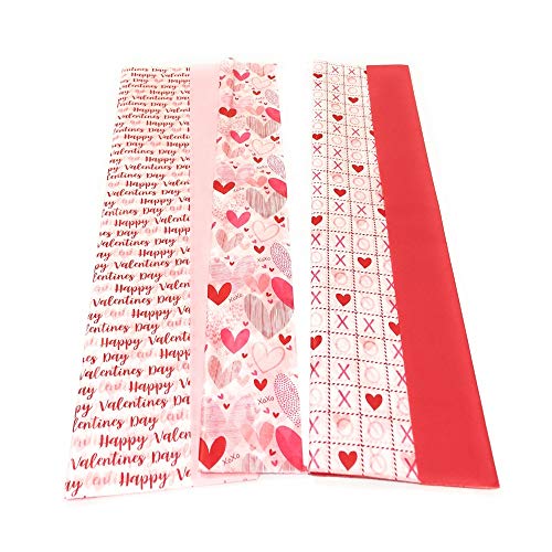 Product Cover Valentines Tissue Paper Gift Wrap | 30 Sheets of 20 x 20 in Gift Wrap Tissue Paper | Wrapping for Romantic Gifts | Gift Wrapping for Bags, Boxes, and Odd Shaped Gifts (Valentines Day)