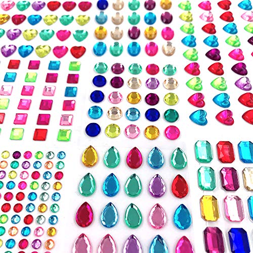 Product Cover 365pcs Jewels Stickers,Gem Stickers Rhinestone for Crafts Sticker Gems Self Adhesive Bling Jewels