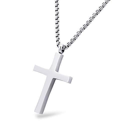 Product Cover 555Jewelry Stainless Steel Cross Adjustable Rolo Chain Pendant Necklace 16-28'' Inches