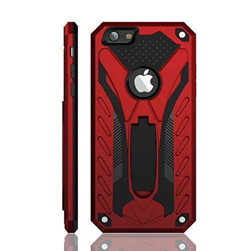 Product Cover iPhone 6 / iPhone 6S Case, Military Grade 12ft. Drop Tested Protective Case with Kickstand, Compatible with Apple iPhone 6 / iPhone 6S - Red