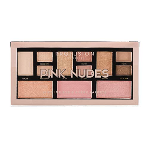 Product Cover Profusion Cosmetics Mini Artistry 12 Shade Eyeshadow & Blush Palette, Pink Nudes