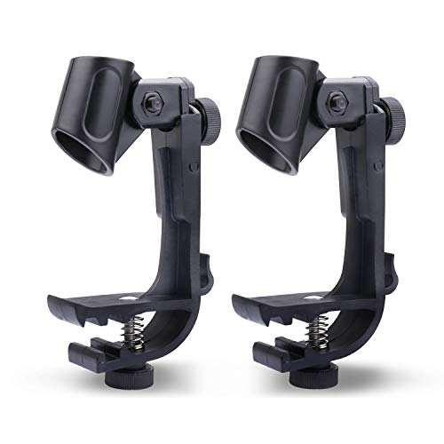 Product Cover Adjustable Microphone Clip for Snare Drum, Snare Rim Mount Clamp Holder Gear Studio 2Pcs