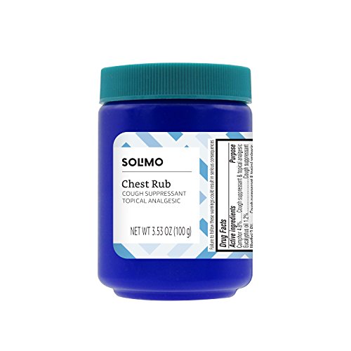 Product Cover Amazon Brand - Solimo Chest Rub Cough Suppressant and Topical Analgesic, 3.53 Ounce